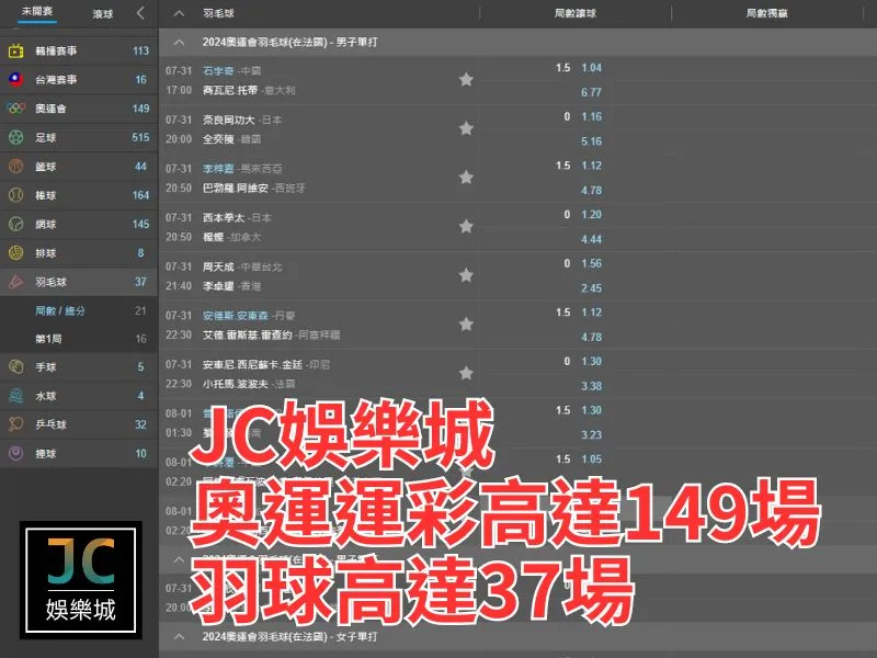 JC娛樂城奧運運彩